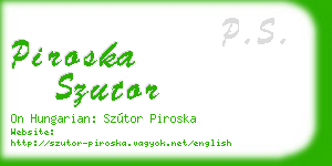 piroska szutor business card