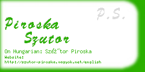 piroska szutor business card